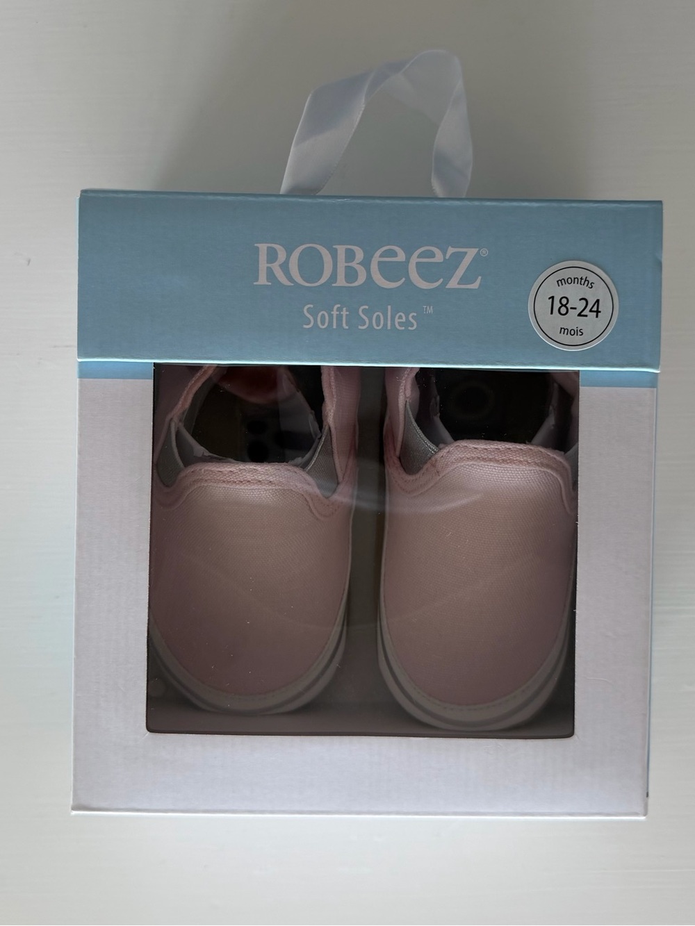 Robeez Soft Leather Soles Light Pink Slip-On Leah Basic Shoes (18-24 Months) NIB